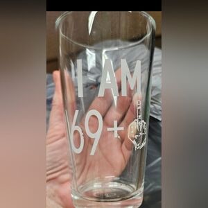 Clear Glass with Bold White Print